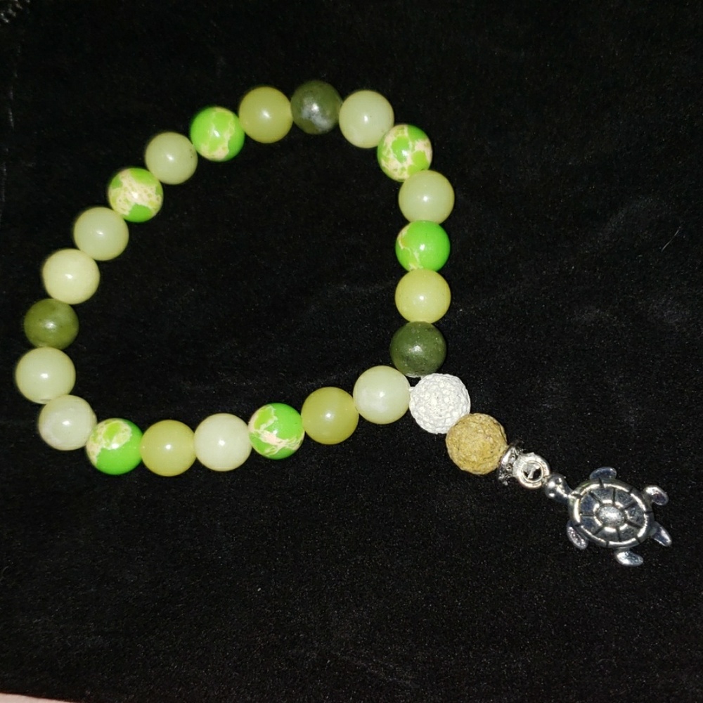 Amazonlite, Green Agate, Emperor Stone Bracelet